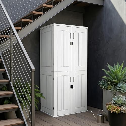 ZYJOYY Outdoor Storage Cabinet with 4 Shelves, 31.5" x 23.23" x 66....