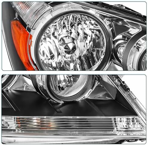 TUSDAR Headlight Assembly Pair w/Bulbs for 2005 2006 2007 2008 2009 2010 Hond...