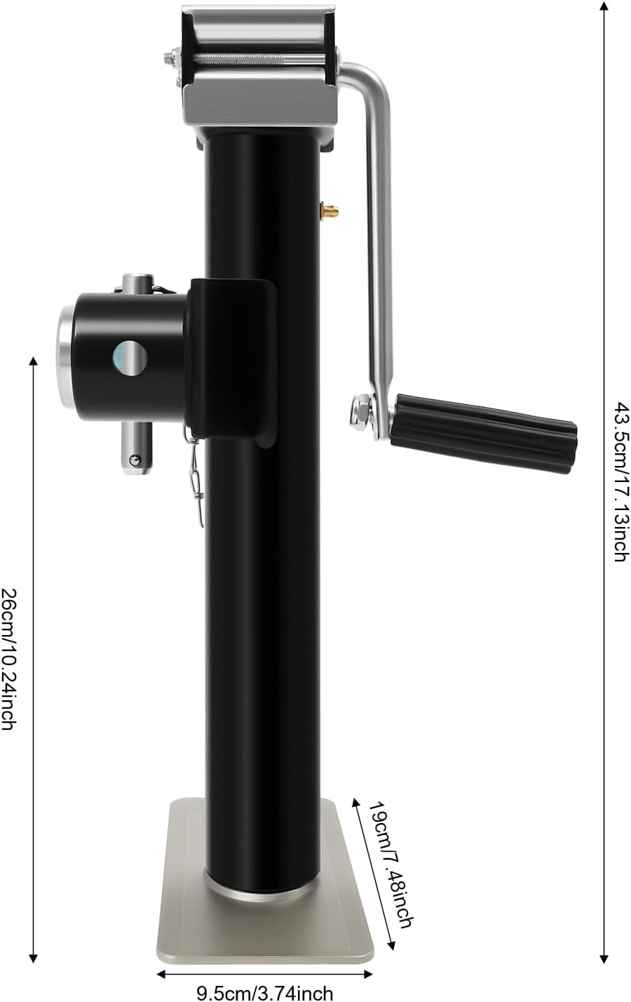 Trailer Jack, 1000 LBS Capacity Drop Leg Jack with Handle | 10 inch lift heig...