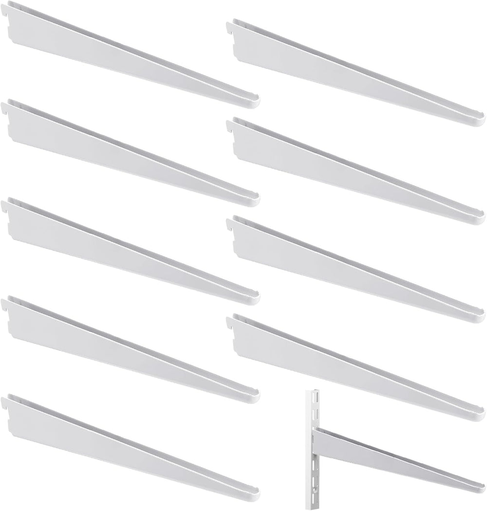 Yalikop 10 Pack Adjustable Shelf Brackets for Double Track System Closet Orga...