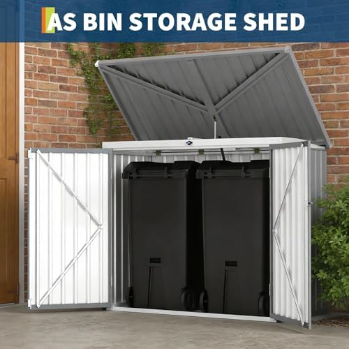 Garvee Outdoor Trash Storage Shed– 5.8x3.3 FT, Lock Latch, Sloped Roof