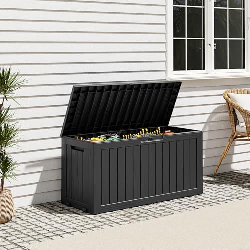 Outdoor Storage Box, Resin Deck Boxes Indoor and outdoor, Waterproof Storage ...