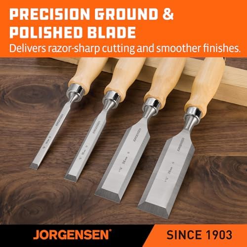 Jorgensen 4-Piece Expansion Wood Chisel Set, 3/8", 5/8", 1-1/4&quot...