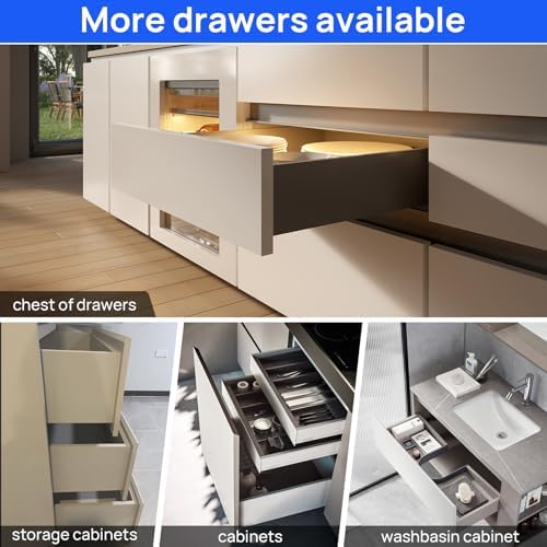 22 Inch Soft Close Undermount Drawer Slides for Frameless Cabinets