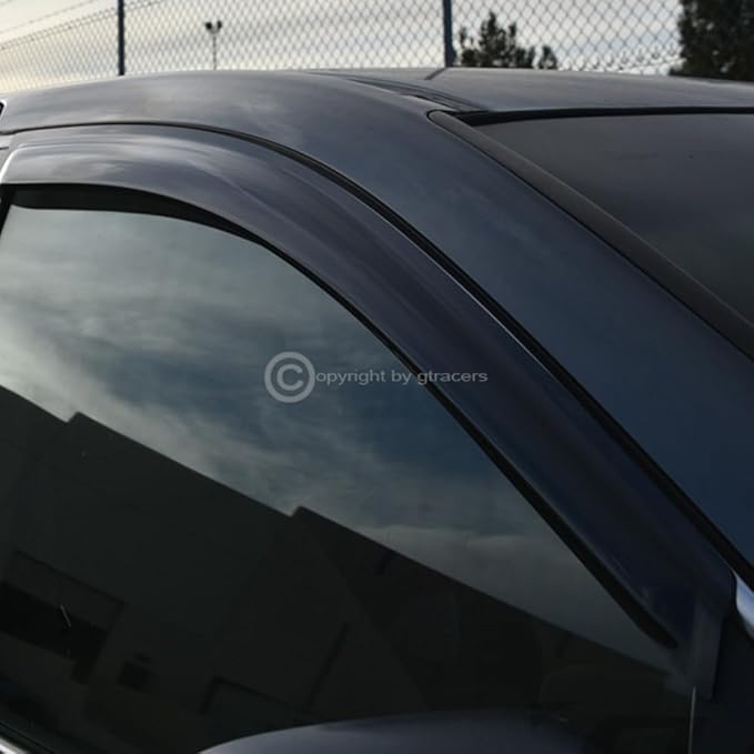 4Pcs Dark Smoke Tint Front Rear Window Deflector Sun/Rain/Wind Guards Shade