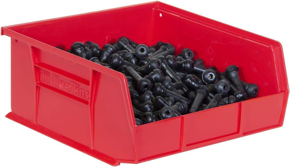 Akro-Mils 30235 AkroBins Plastic Storage Bins, 11"x11"x5", Red...