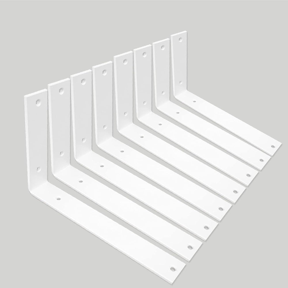 Shelf Brackets 10 Inch Wall L Brackets 8PCS Heavy Duty for Shelves Metal Whit...