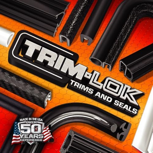 TRIM-LOK Ribbed Rectangle Rubber Seal with High Tack Tape, 0.187-Inch Height,...
