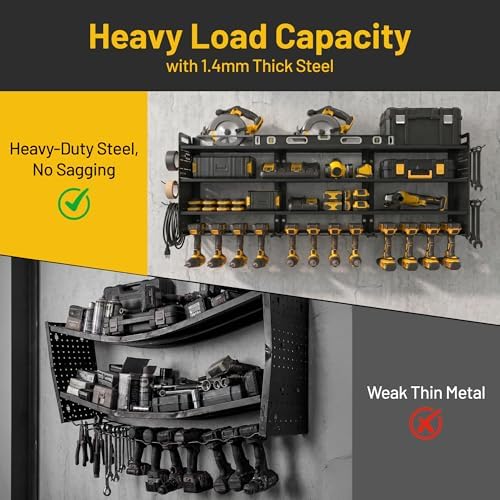 Large 49.8" Power Tool Organizer Wall Mount, 4-Tier