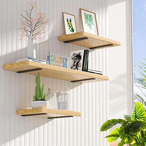 Floating Shelf Brackets 12 Inch 6 Pack, Hidden L Brackets for Shelves Black