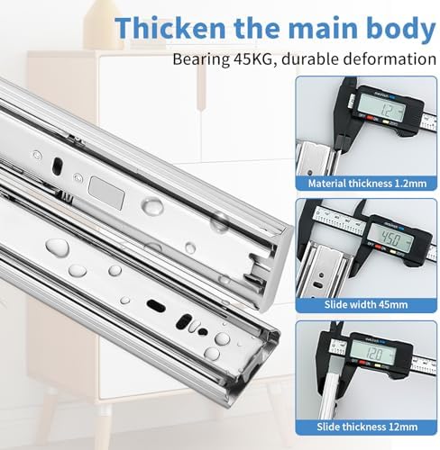 14 inch Drawer Slides 4 Pairs (8pcs) Soft Self Close Full Extension Ball Bear...