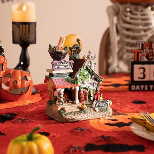 Valery Madelyn Halloween Decorations, Lighted Halloween Village Houses with M...