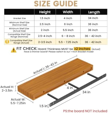 1pc Floating Shelf Hardware Heavy Duty Hidden Shelf Brackets Support,Wall Mou...