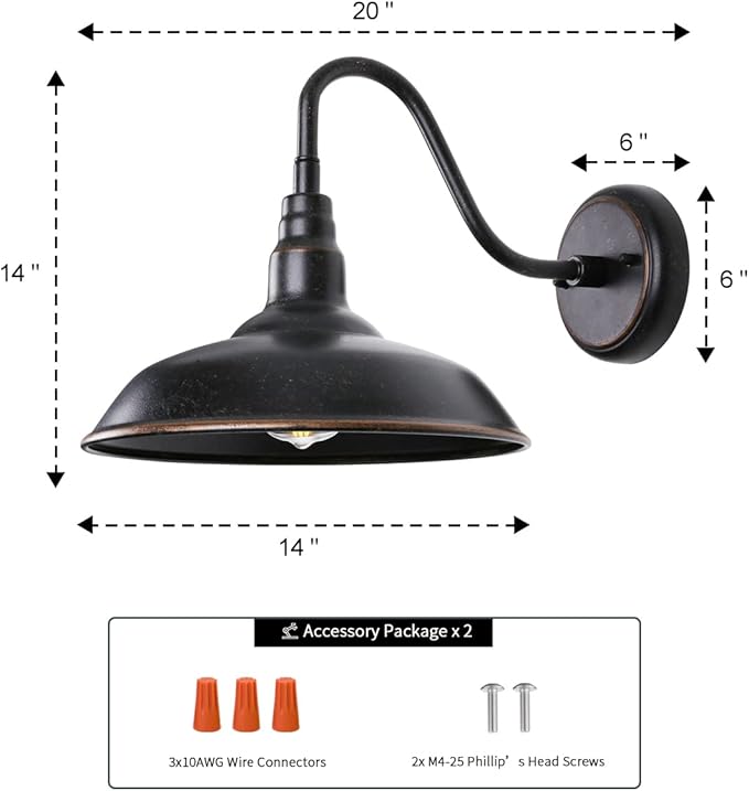 14in Outdoor Gooseneck Barn Light