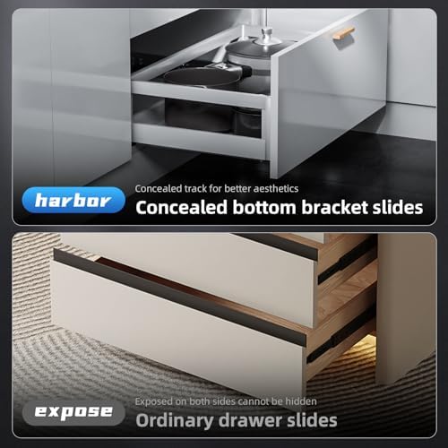 22 Inch Soft Close Undermount Drawer Slides for Frameless Cabinets
