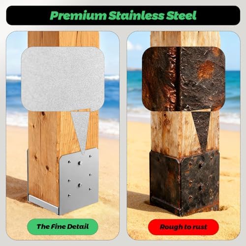 4"x4" Adjustable Post Base, 4Pcs，Stainless Steel Post Anchor Bracket