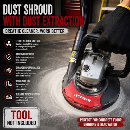 Dust Shroud for Angle Grinder with Diamond Grinding Cup Wheel, 4.5–5 Inch &am...