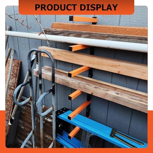 ECOTRIC Lumber Rack Wall Mount Wood Organizer Lumber Organizer - Heavy Duty