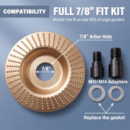 19PCS Angle Grinder Wood Carving Disc Set for 4-4.5"