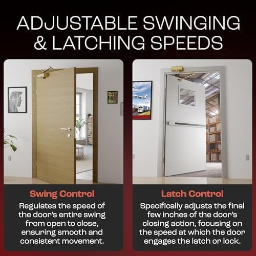 PrimeWare DC-300 Adjustable Automatic Door Closers for Home | Soft Close, No ...