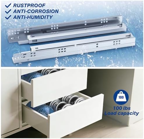 1 Pair 2 Pcs Concealed Soft Close Undermount Drawer Slides 12 Inch