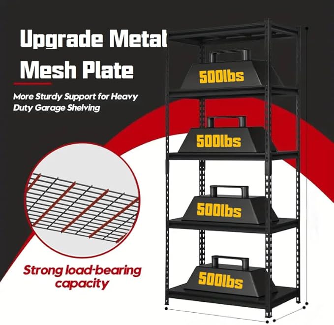 5 Tire Storage Shelving Heavy Duty Garage Shelves 2000LBS Load Bearing