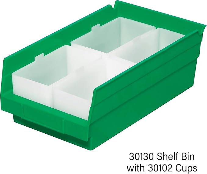 Akro-Mils 30130 Plastic Shelf Bins, Heavy Duty Storage Bins (12-Pk)