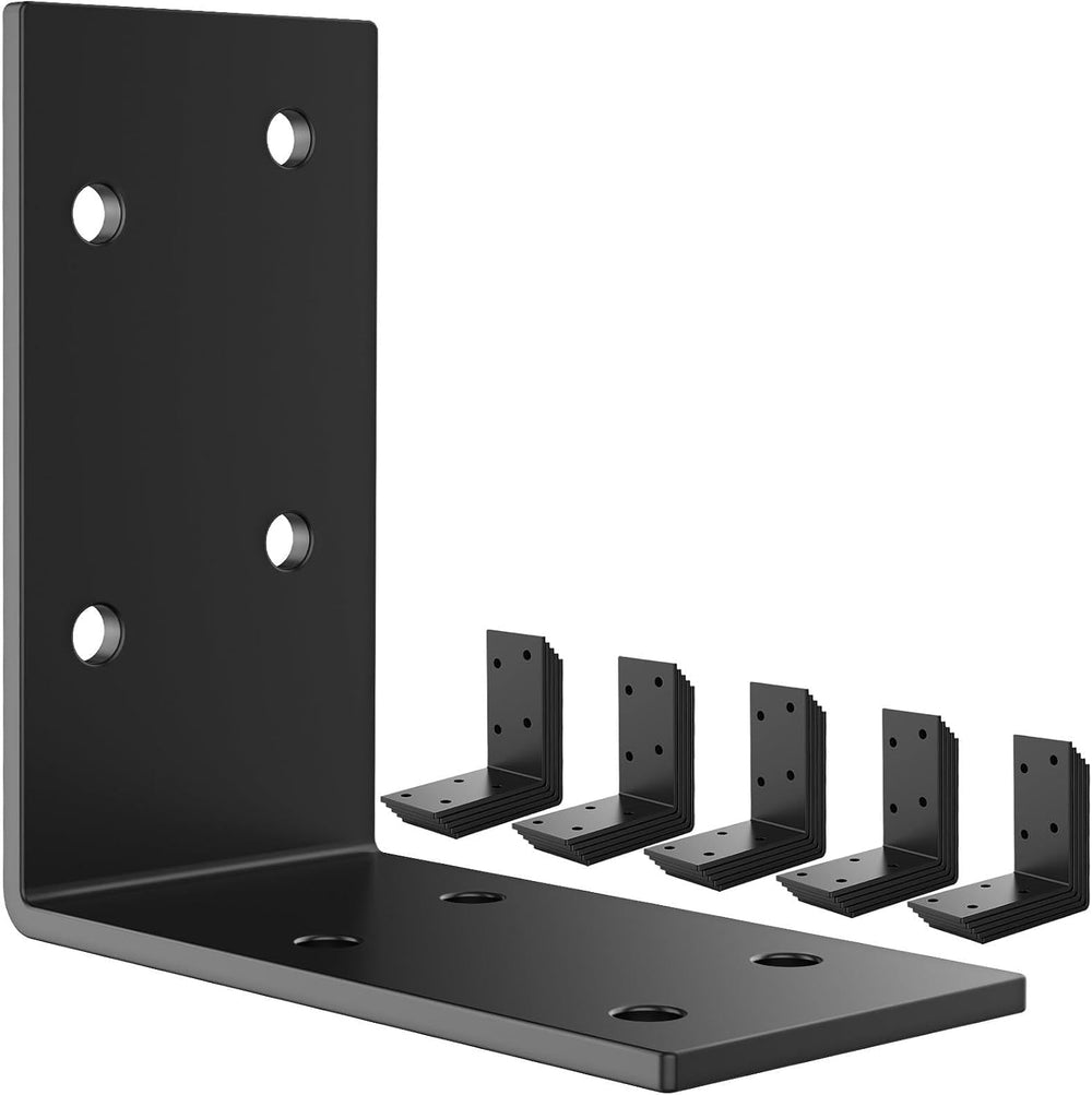 3 x 3 Inch L Brackets for Wood, Heavy Duty Galvanized Corner Braces, 25 PCS