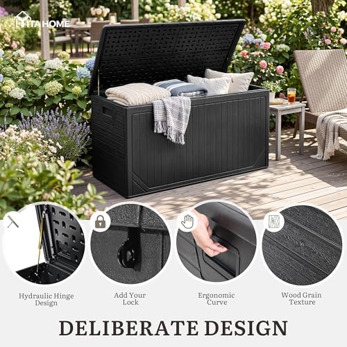 YITAHOME 300 Gallon Extra Large Double-Wall Outdoor Storage Box, Waterproof