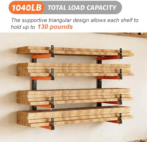 32" Lumber Storage Rack, Upgrade Folding Lumber Rack Wall Mount, Heavy D...