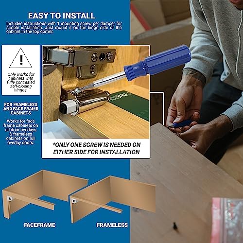 25 Pack Rok Hardware Soft Close Damper for Cabinet Doors/Compact/SoftClose Ca...