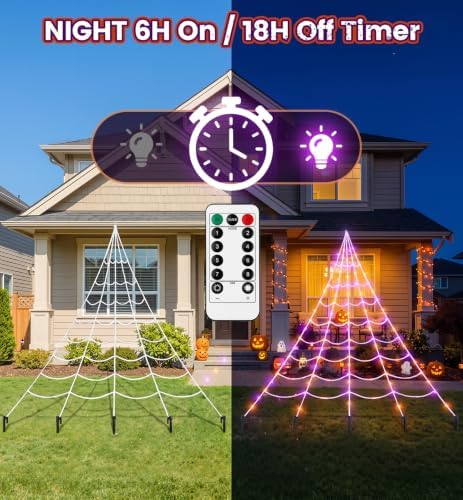 Upgrade Halloween Spider Web Decorations Outdoor + 59" Giant Spider Décor