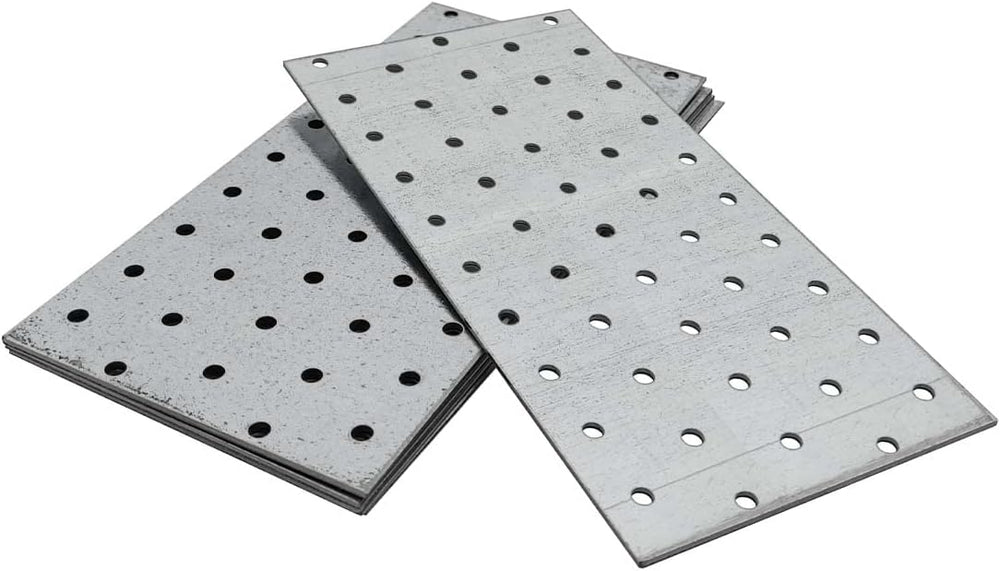 5 x Flat Joining Plates (200 x 100 x 2) Connecting Perforated Metal Brace Bra...