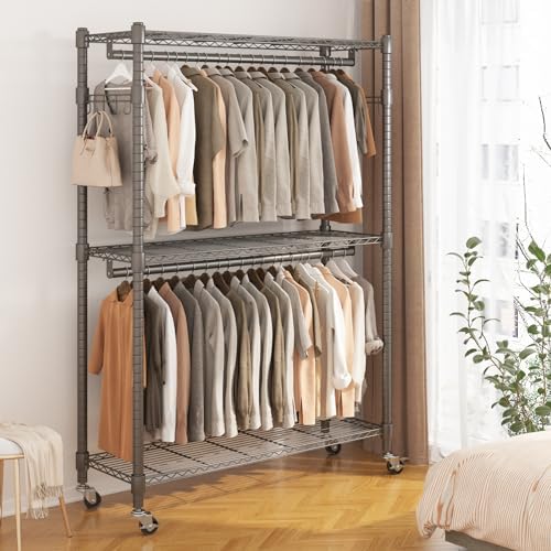 BATHWA Clothes Racks for Hanging Clothes, 25 mm tube Heavy Duty 47.3"W x...