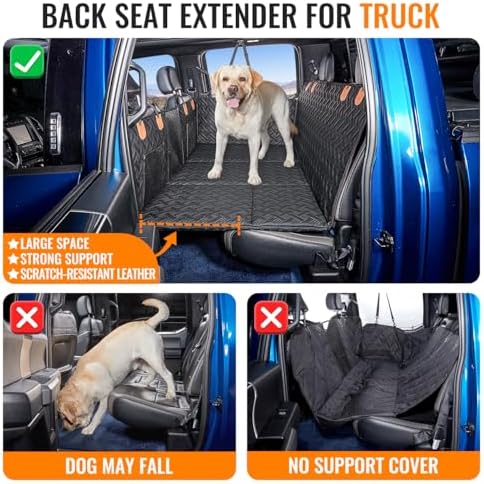 MAXFUT Dog Car Seat Cover for Back Seat,Seat Extender for Full Size Truck