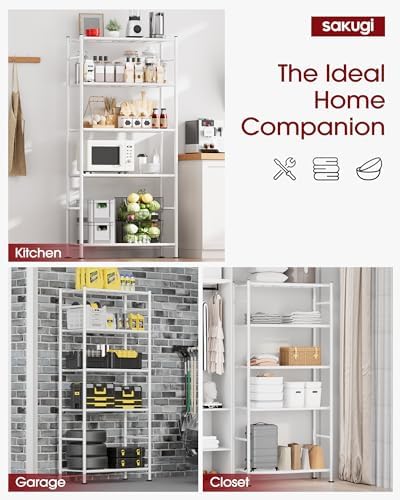 Sakugi Storage Shelves - 5 Tier Shelf Organizer, Heavy Duty Garage Shelving U...