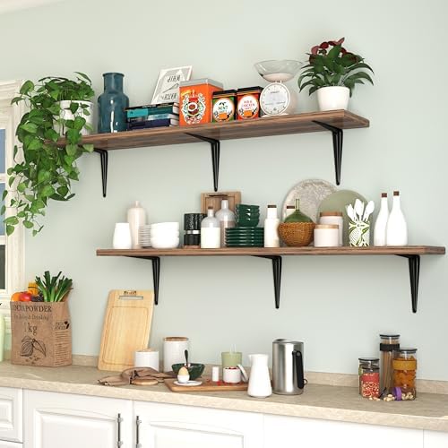 20 Pack Shelf Brackets 12 Inch, Black Metal Brackets for Shelves, L Shape She...