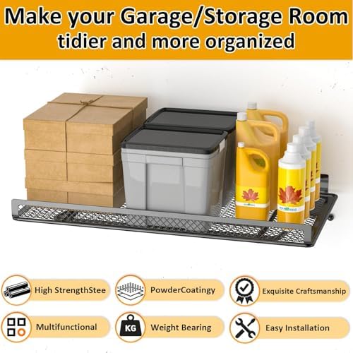 BABKAS 2 Pack Garage Wall Shelving,16.5" x 12.2" Garage Shelving Wa...