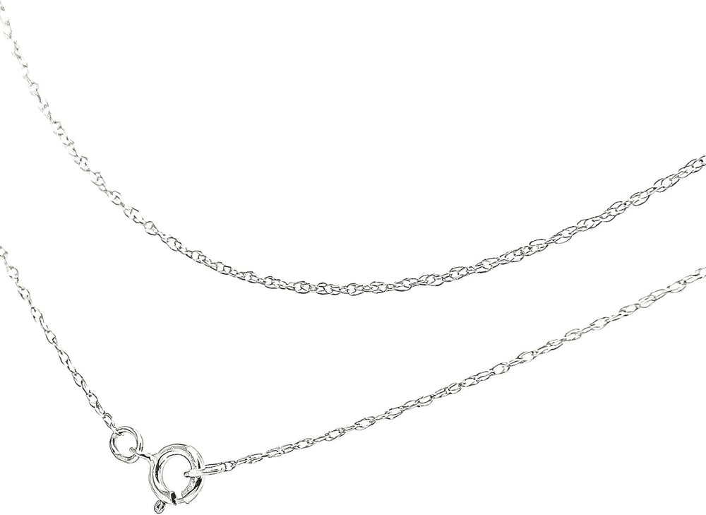 Solid 10K White, Rose or Yellow Gold 1/2 mm Slim and Dainty Rope Chain Neckla...