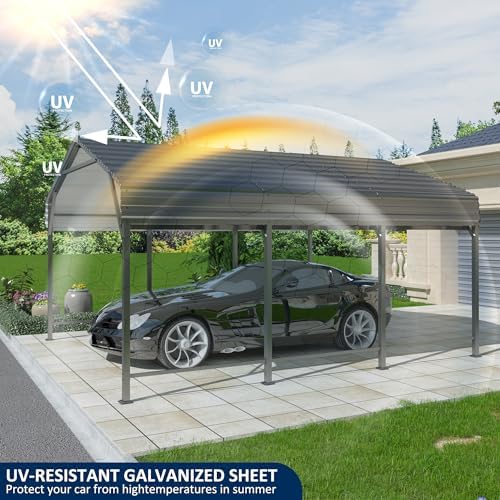 AirWire 10x15 FT Metal Carport Canopy with Reinforced Base