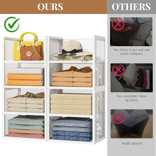 DAOUTIME 6-Tier Stackable Closet Organizers and Storage Basket, Wire Closet S...