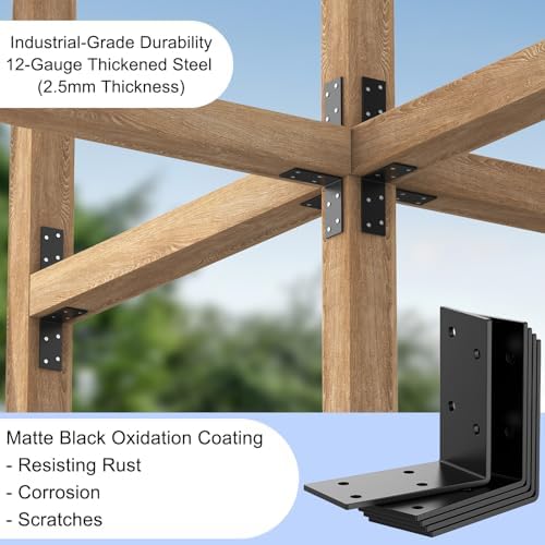 3 x 3 Inch L Brackets for Wood, Heavy Duty Galvanized Corner Braces, 25 PCS