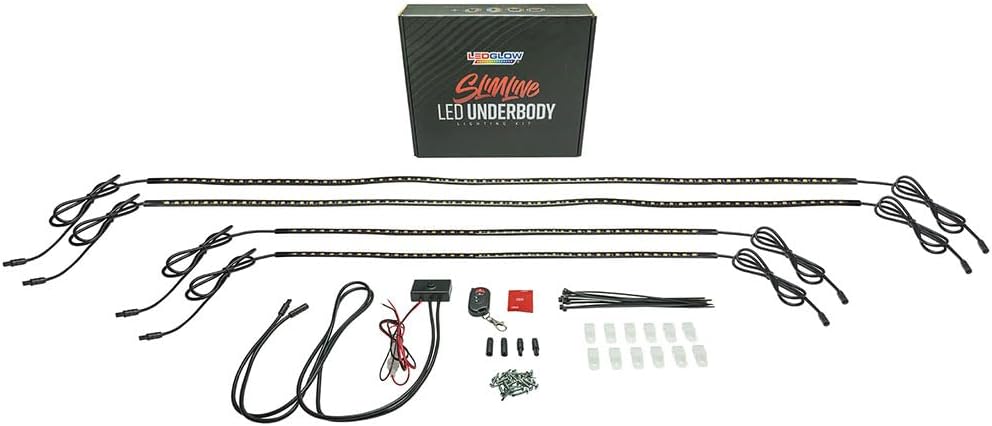 LEDGlow 4pc Pink LED Flexible Car Slimline Underbody Underglow Accent Neon Li...
