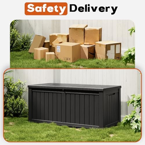 Outdoor Storage Box, Resin Deck Boxes Indoor and outdoor, Waterproof Storage ...