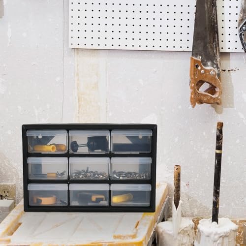 Sadstory 9-Drawer Plastic Drawer Storage Cabinet for Garage Organization