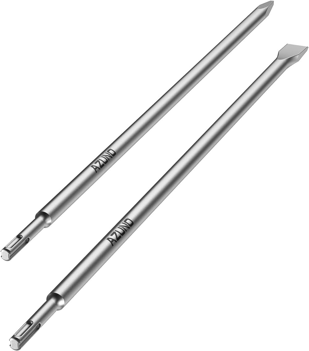 AZUNO 24-Inch SDS Plus Chisel Set, Flat & Point, 42CrMo Steel
