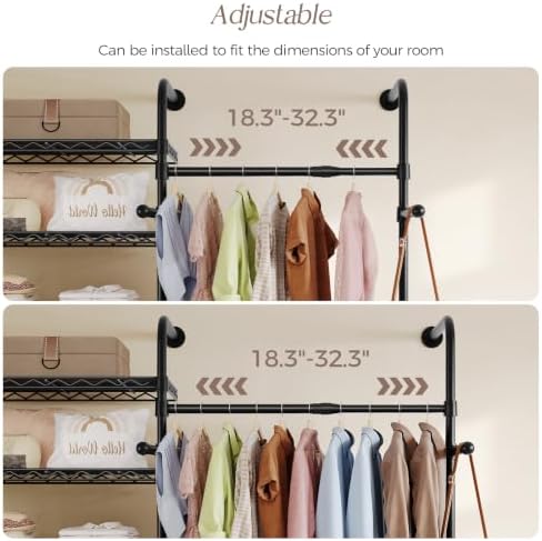 Closet Organizers and Storage, 3-Row Heavy Duty Garment Rack Clothes Rack for...