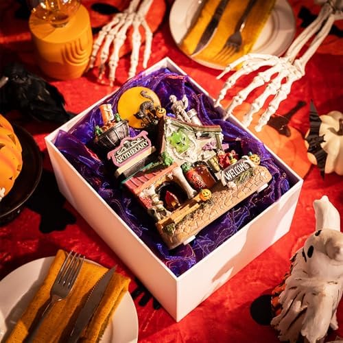 Valery Madelyn Halloween Decorations, Lighted Halloween Village Houses with M...