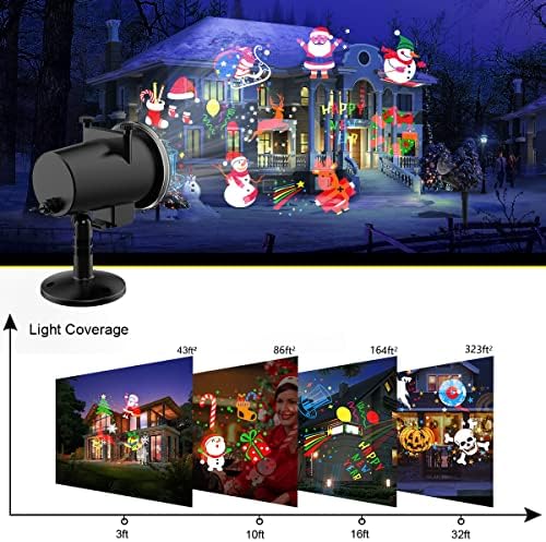 Halloween Christmas Projector Lights Outdoor,Indoor Holiday Projector Light w...