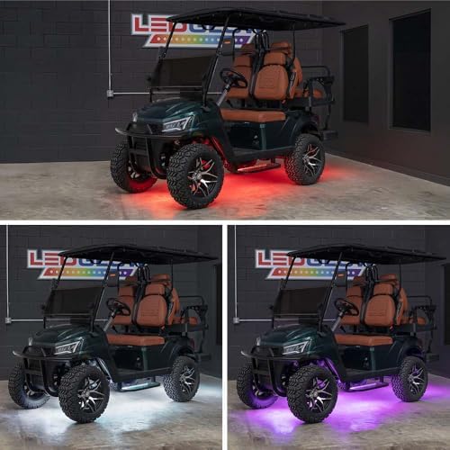 LEDGlow 4pc Million Color LED Golf Cart Underglow Kit for 12V 4-Seater